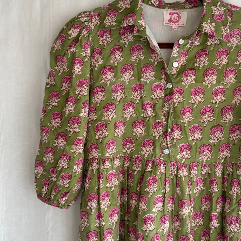 Victoria Dunn Green and Pink Floral Maxi Dress - XS - Picture 4 of 9